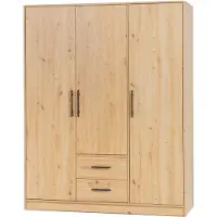 Masseno Drehtürenschrank VANO 150/190/56cm 3-türig Eiche Artisan