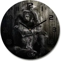 Tulup Wanduhr aus Glas 30fi Glasbild Glasuhr Gehärtetes Glas - schwarze-zeiger - Gorilla