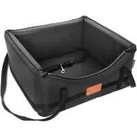 Mayaadi Home Hundeautositz Kunstleder Pako Schwarz L 65 x 55 cm Hundesitz Hundebett Autokörbchen Hundekorb Autositz Bett