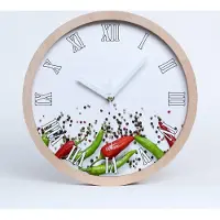 Tulup Holzuhr 30fi cm wanduhr - weiße Spitzen - Peperoni
