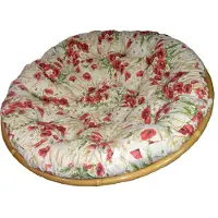 Rattani Polster für Papasansessel , Ersatzpolster Papasan D 120 cm , Fb. Mirha Leinen Mohnblume