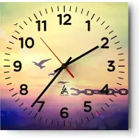 ARTTOR Wanduhr - Quadrat - Glasuhr - Vogel Natur Wiese - 30x30cm - Schleichendes Uhrwerk - Lautlos - zum Aufhängen bereit - Dekoration Modern - Wanddekoration aus Glas - C4AC30x30-3917