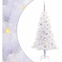 Syfax Künstlicher Weihnachtsbaum Weiß 150 cm PVC und Stahl