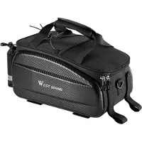 Lixada Fahrradsatteltaschen hinterer Gepäckträger für Mountain Riding Travel Bike Trunk Saddle Seat Bag Carrier mit Reflektor Schwarz 11L (Non-Expandable)