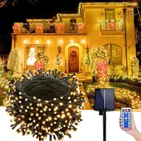 ACXIN Solar Lichterkette Außen 100m 1000 LED Weihnachtsbaum Lichterkette 8 Modi Solarlichterkette IP44 Wasserfest mit Fernbedienung Timer für Weihnachten Party