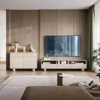 Lomadox Wohnwand in Kaschmir minimalistisches Design, Kommode mit Lowboard, 2-teilig - ALBINIA-160