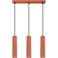Licht-Erlebnisse Hängelampe Aluminium GU10 H: max. 98 cm Ockerrot 3-flammig länglich Modern Pendelleuchte