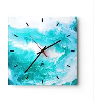 ARTTOR Wanduhr - Quadrat - Glasuhr - Abstraktion modern - 30x30cm - Schleichendes Uhrwerk - Lautlos - zum Aufhängen bereit - Dekoration Modern - Wanddekoration aus Glas - C3AC30x30-3801