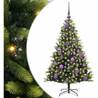 vidaXL "Winteraktion" Künstlicher geflammter Weihnachtsbaum 150 LEDs Grün 120 cm - Weihnachtsgirlanden CC14464