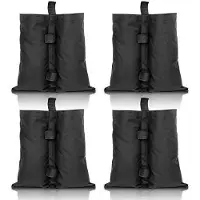 Wolketon 4er-Pack Pavillon Sandsaecke£¬Befuellbar Verdicken Wasserdicht Sand Tasche,Double-Stitched Bein Gewichte,fuer Zelt Gewichtete Fuesse Tasche,Gartenzelte,Festzelte,Partyzelt(Schwarz)¡­