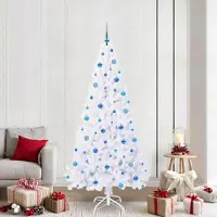 vidaXL "Schlussverkauf" Künstlicher Weihnachtsbaum(1 pc) - Kunstbaum/Tannenbaum - Weiß 210 cm PVC und Stahl C8107