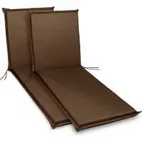 Sunnypillow 2 Stück Liegenauflagen 190 x 60 Auflage Polster für Gartenmöbel extra dick 9cm waschbar wasserdicht Polsterauflagen für Gartenliege Sonnenliege Liegestuhl Kissen Braun