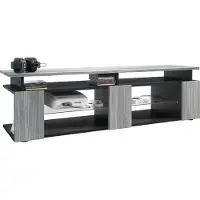 Vladon TV Board Movie V2 Game On Lowboard 138,5 x 39 x 39 cm , Korpus in Schwarz matt, Fronten in Avola-Anthrazit