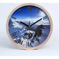 Tulup Holzuhr 30fi cm wanduhr - schwarze Spitzen - Tatra-Gipfel