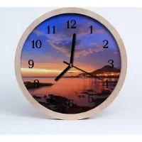 Tulup Holzuhr 30fi cm wanduhr - Sea Island Landschaft