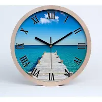 Tulup Holzuhr 20fi cm wanduhr - schwarze Spitzen - Holzsteg
