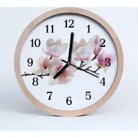 Tulup Holzuhr 20fi cm wanduhr - Magnolia Blumen