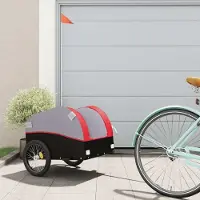 Prolenta Maison Exclusive - Fahrradanhänger Schwarz und Rot 30 kg Eisen
