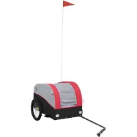 Syfax Fahrradanhänger Schwarz und Rot 30 kg Eisen