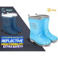 Perletti Reflektierende Kinder-Gummistiefel COOL KIDS Blau, 15541