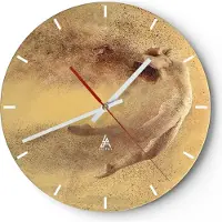 ARTTOR Wanduhr - Rund - Glasuhr - Frau Abstraktion - 40x40cm - Schleichendes Uhrwerk - Lautlos - zum Aufhängen bereit - Dekoration Modern - Wanddekoration aus Glas - C3AR40x40-4061