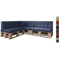 Sunnypillow Palettenkissen Verona gesteppt 8er Set Cobalt