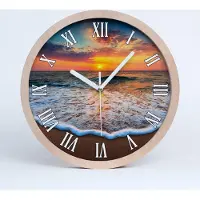 Tulup Holzuhr 25fi cm wanduhr - weiße Spitzen - West-Meer