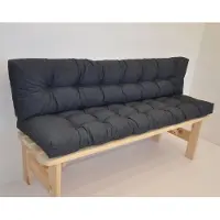 Rattani Premium Kissen / Polster für Gartenbank / Bankkissen 150 cm Colore antracite ( anthrazit )