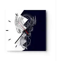 ARTTOR Wanduhr - Quadrat - Glasuhr - Abstraktion modern - 40x40cm - Schleichendes Uhrwerk - Lautlos - zum Aufhängen bereit - Dekoration Modern - Wanddekoration aus Glas - C3AC40x40-4059