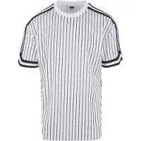 Urban Classics Oversized Striped Mesh Tee White/black Größe: L | Hemden Outlet | Herren | Weiß