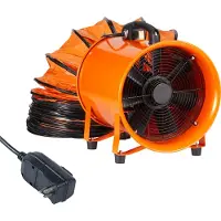 SucceBuy 254 mm Hochleistungs-Tragventilator mit 10 m Schlauch, 300 W starker Werkstatt-Abluftventilator 1720 CFM, Industriegebläse zur Staub- und Rauchentfernung – Verwendung zu Hause/am Arbeitsplatz