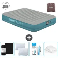Bestway Luftmatratze Alwayszair - 2-Personen -152 x 203 x 36 cm - Grau/Blau - Inklusive Zubehör