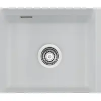 SYSTEMCERAM Unterbauspüle KeraDomo KARA 42 U/g in ALU mit Excenterbetätigung / ab Schrankbreite 50 cm / Einbauspüle