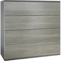 Vladon Kommode Pavos V3 hängend, Sideboard mit 4 Schubladen Anthrazit matt/Avola-Anthrazit (76 x 94 x 35 cm)