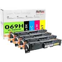 OBV 4x kompatibler Canon 069H Toner passend für LBP-673Cdw LBP-674 MF753 MF756 MF751 MF752Cdw MF754Cdw ohne Füllstandsanzeige schwarz, cyan, magenta, gelb