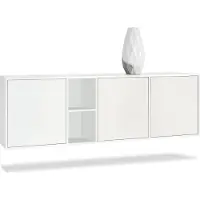 Vladon Kommode Cuba, Germany, Weiß matt/Weiß matt - Modernes Sideboard für Ihr Wohnbereich - (BxHxT) 182x53x35 cm