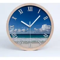 Tulup Holzuhr 30fi cm wanduhr - weiße Spitzen - seychelles Strand