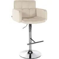 CLP Barhocker Los Angeles Samt chrom creme