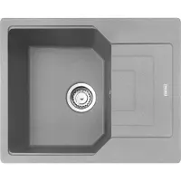 Franke Spüle URBAN UBG 611-62 in STEINGRAU mit Drehexcenterbedienung Edelstahl / Ausschnittmaß 600 x 480 mm R15 / Granitspüle
