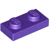 LEGO 250x 1x2 Platten 3023 - Plate Dunkles Lila - Dark Purple