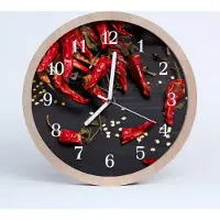 Tulup Holzuhr 30fi cm wanduhr - Chili-Pfeffer