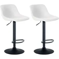 CLP 2er Set Barhocker Loft Kunstleder weiß