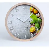 Tulup Holzuhr 25fi cm wanduhr - weiße Spitzen - Gemüse