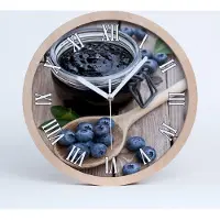 Tulup Holzuhr 25fi cm wanduhr - weiße Spitzen - Blaubeermarmelade
