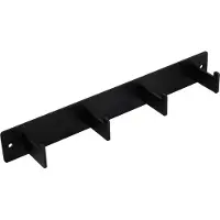 Technik Team Garderobenleiste Gelos 4 Garderobenhaken, 290mm Breite - Wandgarderobe, Garderobe Stahl schwarz matt pulverbeschichtet