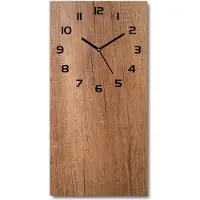 Tulup Wanduhr aus Glas – 30x60 cm - Glasbild - Glasuhr - Gehärtetes Glas -Hölzerner Hintergrund