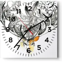 ARTTOR Wanduhr - Quadrat - Glasuhr - Lieber Wilde Blumen Wald - 30x30cm - Schleichendes Uhrwerk - Lautlos - zum Aufhängen bereit - Dekoration Modern - Wanddekoration aus Glas - C4AC30x30-3111