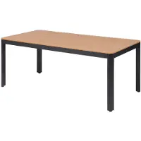 Garden Pleasure BARLETTA Tisch Aluminium Nonwood Anthrazit/Braun Wetterfest Indoor & Outdoor 91 cm breit