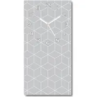 Tulup Wanduhr aus Glas – 30x60 cm - Glasbild - Glasuhr - Gehärtetes Glas -Geometrischer Hintergrund