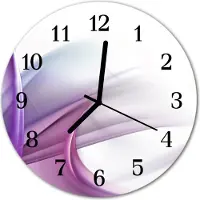 Tulup Glasuhr Wanduhr Küchenuhr Echt-Glas 30fi cm Abstrakt violett